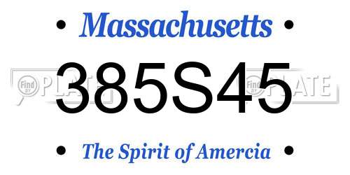 385S45 Massachusetts License Plate