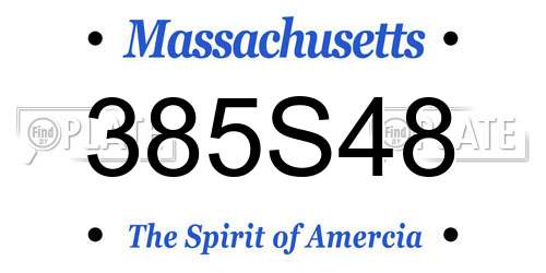 385S48 Massachusetts License Plate