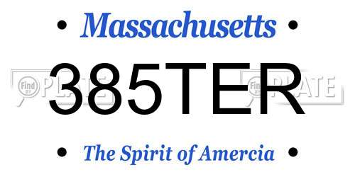 385TER Massachusetts License Plate