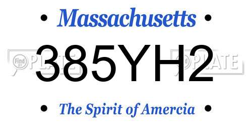385YH2 Massachusetts License Plate