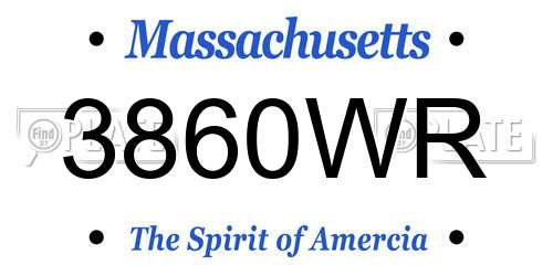 3860WR Massachusetts License Plate