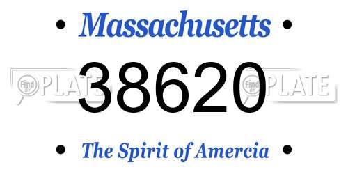 38620 Massachusetts License Plate