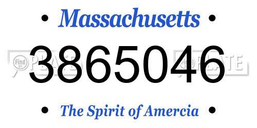 3865046 Massachusetts License Plate