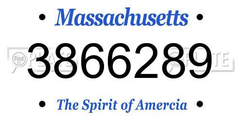 3866289 Massachusetts License Plate