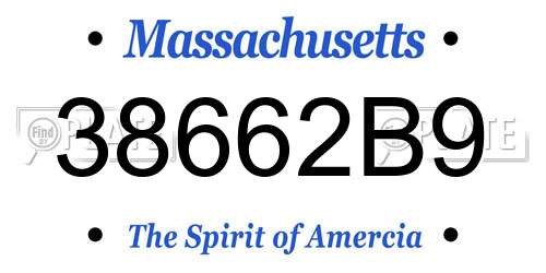 38662B9 Massachusetts License Plate
