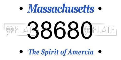 38680 Massachusetts License Plate