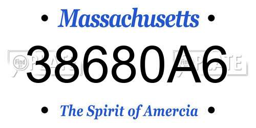 38680A6 Massachusetts License Plate