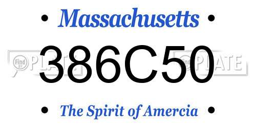 386C50 Massachusetts License Plate