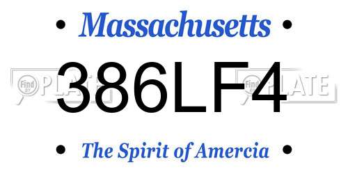 386LF4 Massachusetts License Plate