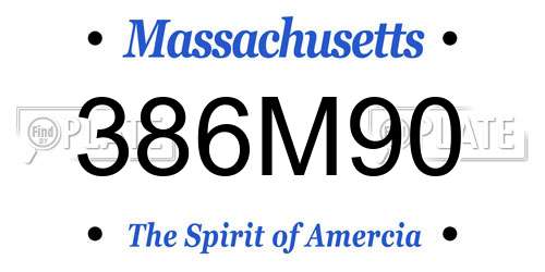 386M90 Massachusetts License Plate