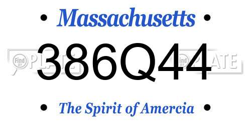 386Q44 Massachusetts License Plate