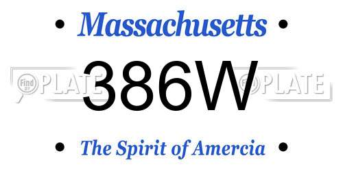 386W Massachusetts License Plate