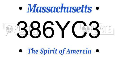 386YC3 Massachusetts License Plate