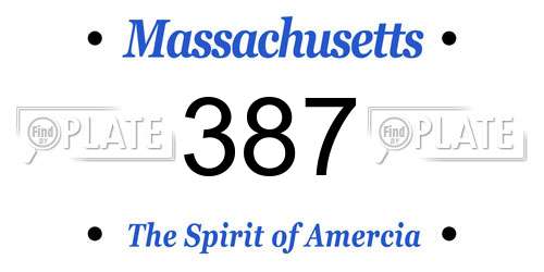 387 Massachusetts License Plate