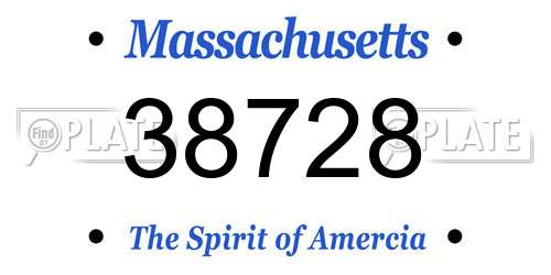 38728 Massachusetts License Plate