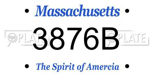 3876B Massachusetts License Plate