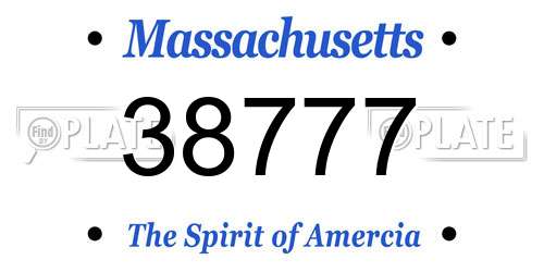 38777 Massachusetts License Plate