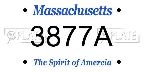 3877A Massachusetts License Plate