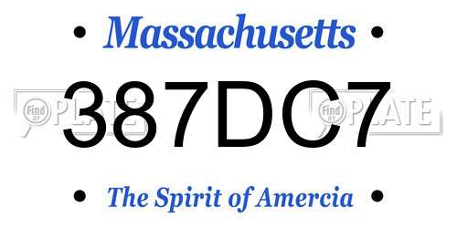 387DC7 Massachusetts License Plate