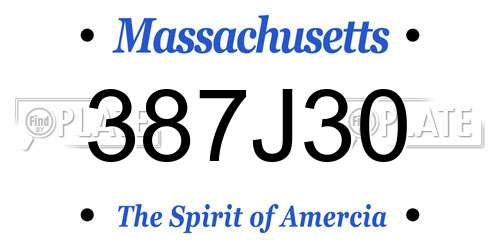 387J30 Massachusetts License Plate