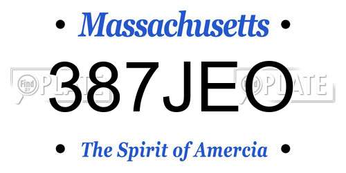 387JEO Massachusetts License Plate