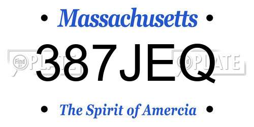 387JEQ Massachusetts License Plate