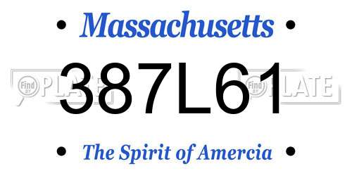 387L61 Massachusetts License Plate