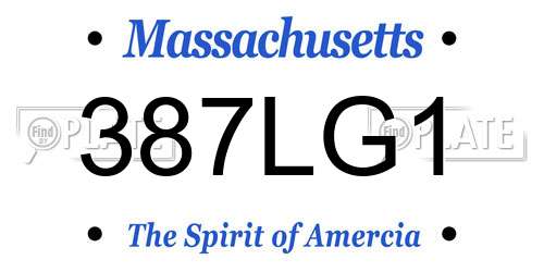 387LG1 Massachusetts License Plate