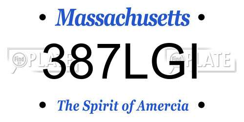 387LGI Massachusetts License Plate