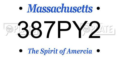 387PY2 Massachusetts License Plate