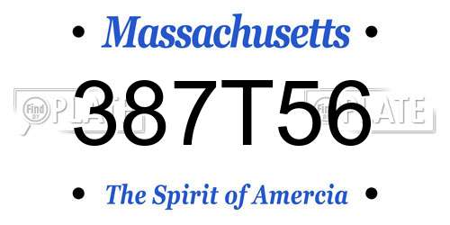 387T56 Massachusetts License Plate