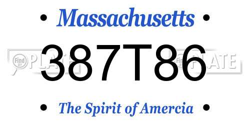 387T86 Massachusetts License Plate