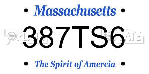 387TS6 Massachusetts License Plate