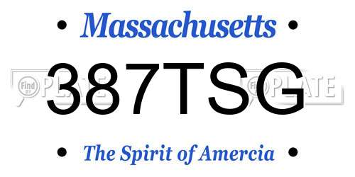 387TSG Massachusetts License Plate