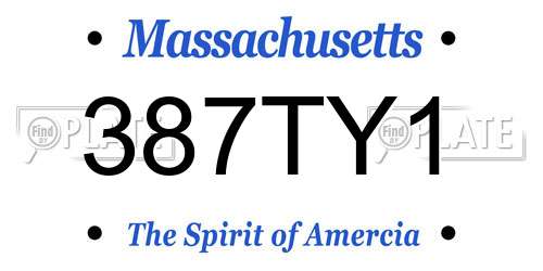 387TY1 Massachusetts License Plate