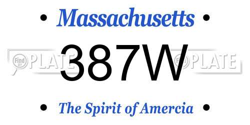 387W Massachusetts License Plate