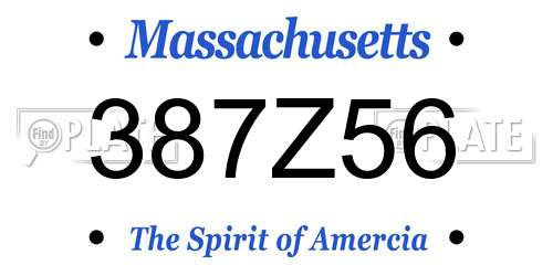 387Z56 Massachusetts License Plate