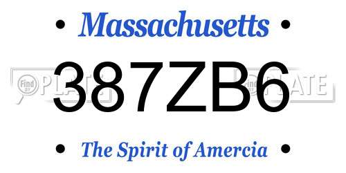 387ZB6 Massachusetts License Plate