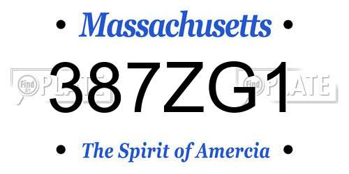 387ZG1 Massachusetts License Plate