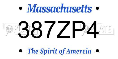 387ZP4 Massachusetts License Plate