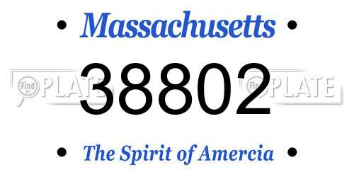38802 Massachusetts License Plate