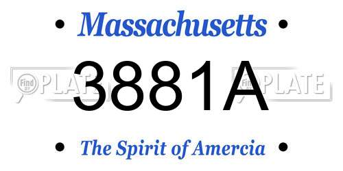 3881A Massachusetts License Plate