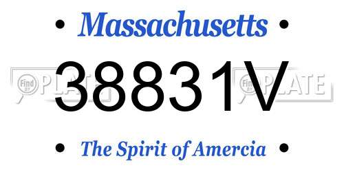 38831V Massachusetts License Plate