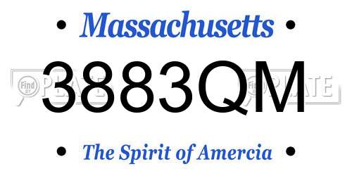 3883QM Massachusetts License Plate