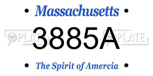 3885A Massachusetts License Plate