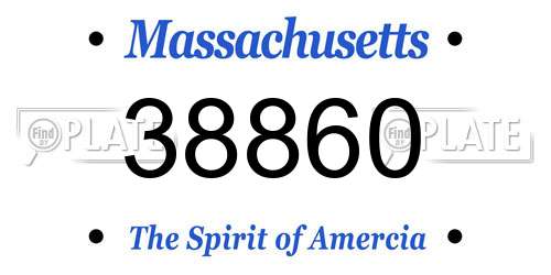 38860 Massachusetts License Plate