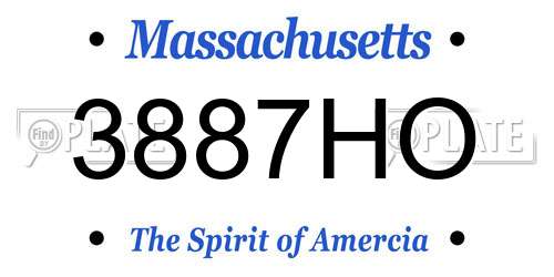 3887HO Massachusetts License Plate