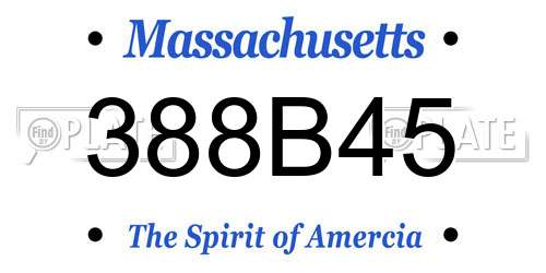 388B45 Massachusetts License Plate