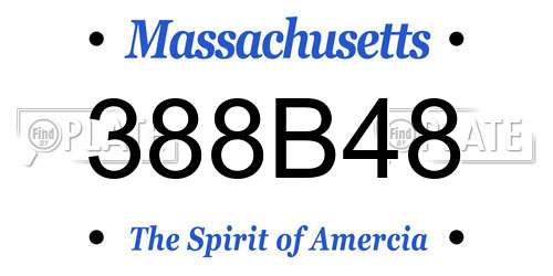 388B48 Massachusetts License Plate