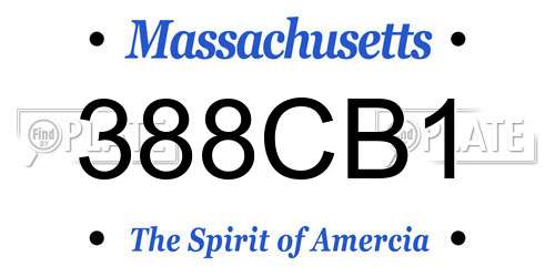 388CB1 Massachusetts License Plate